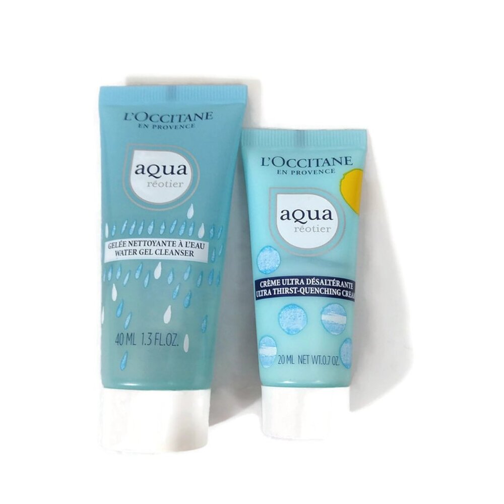 L'Occitane  Discontinued Aqua Gel Cleanser & Quenching Cream Face Care Set  New